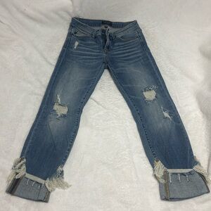 Judy Blue Distressed Ankle Jeans in Blue